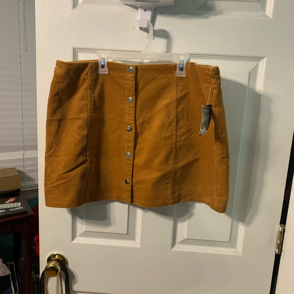 Mustard Corduroy Mini Skirt